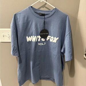 White Fox Blue Graphic T-Shirt